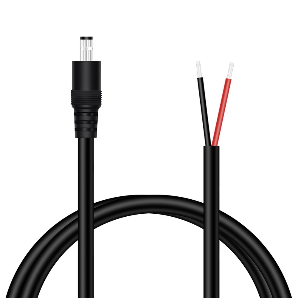 DC Power Pigtail Cable, 3FT 16AWG 5.5mm x 2.1mm DC Barrel Male Plug Jack Connector to Bare Wire Power Supply Adapter Repair Cord for CCTV Surveillance Security Camera LED Strip