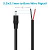 DC Power Pigtail Cable, 3FT 16AWG 5.5mm x 2.1mm DC Barrel Male Plug Jack Connector to Bare Wire Power Supply Adapter Repair Cord for CCTV Surveillance Security Camera LED Strip view 4