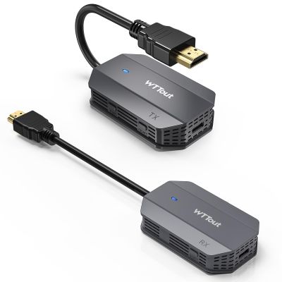 EPISTOLARY Wireless HDMI Transmitter and Receiver, HDMI Extender 165FT Long Range,Plug and Play, Support 2.4/5GHz for Streaming Video (Black/Grey/White) (Grey)