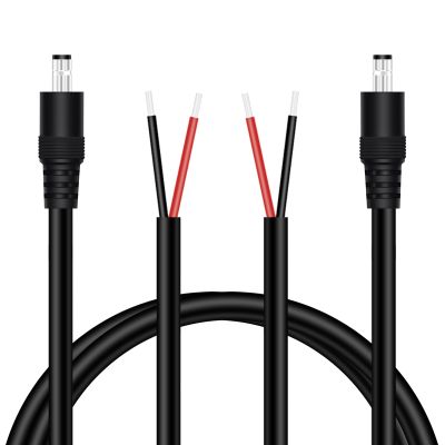 Fancasee DC Power Pigtail Cable, 2-Pack 3FT 16AWG 5.5mm x 2.1mm DC Barrel Male Plug Jack Connector to Bare Wire Power Supply Adapter Repair Cord for CCTV Surveillance Security Camera LED Strip