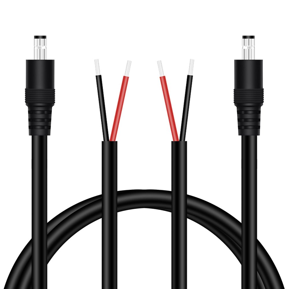 Fancasee DC Power Pigtail Cable, 2-Pack 3FT 16AWG 5.5mm x 2.1mm DC Barrel Male Plug Jack Connector to Bare Wire Power Supply Adapter Repair Cord for CCTV Surveillance Security Camera LED Strip