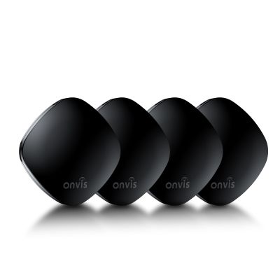 Onvis Item Finders Tracker Work with Apple Find My APP (iOS Only, Not for Android), Smart Bluetooth Locator for Keys, Luggage Suitcases, Bags Wallets, Backpack, IP67 Waterproof (4 Pack)