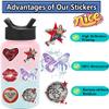 100Pcs Aesthetic Downtown Girls Stickers Pack, Aesthetic Holographic Stickers, Vinyl Waterproof Glitter Sticker, Cool Trendy Y2K Retro Sticker for Water Bottle Laptop Skateboard Party Supplies view 4