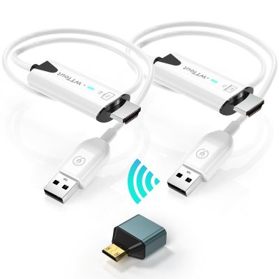 EPISTOLARY Wireless HDMI Transmitter and Receiver 165FT Long Range Extender, Plug and Play, 2.4/5GHz for PS4/5,Laptop,PC,Camera to HDTV/Projector/Monitor (Include Mini HDMI Adapter) (White-1)