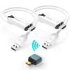 EPISTOLARY Wireless HDMI Transmitter and Receiver 165FT Long Range Extender, Plug and Play, 2.4/5GHz for PS4/5,Laptop,PC,Camera to HDTV/Projector/Monitor (Include Mini HDMI Adapter) (White-1) view 1