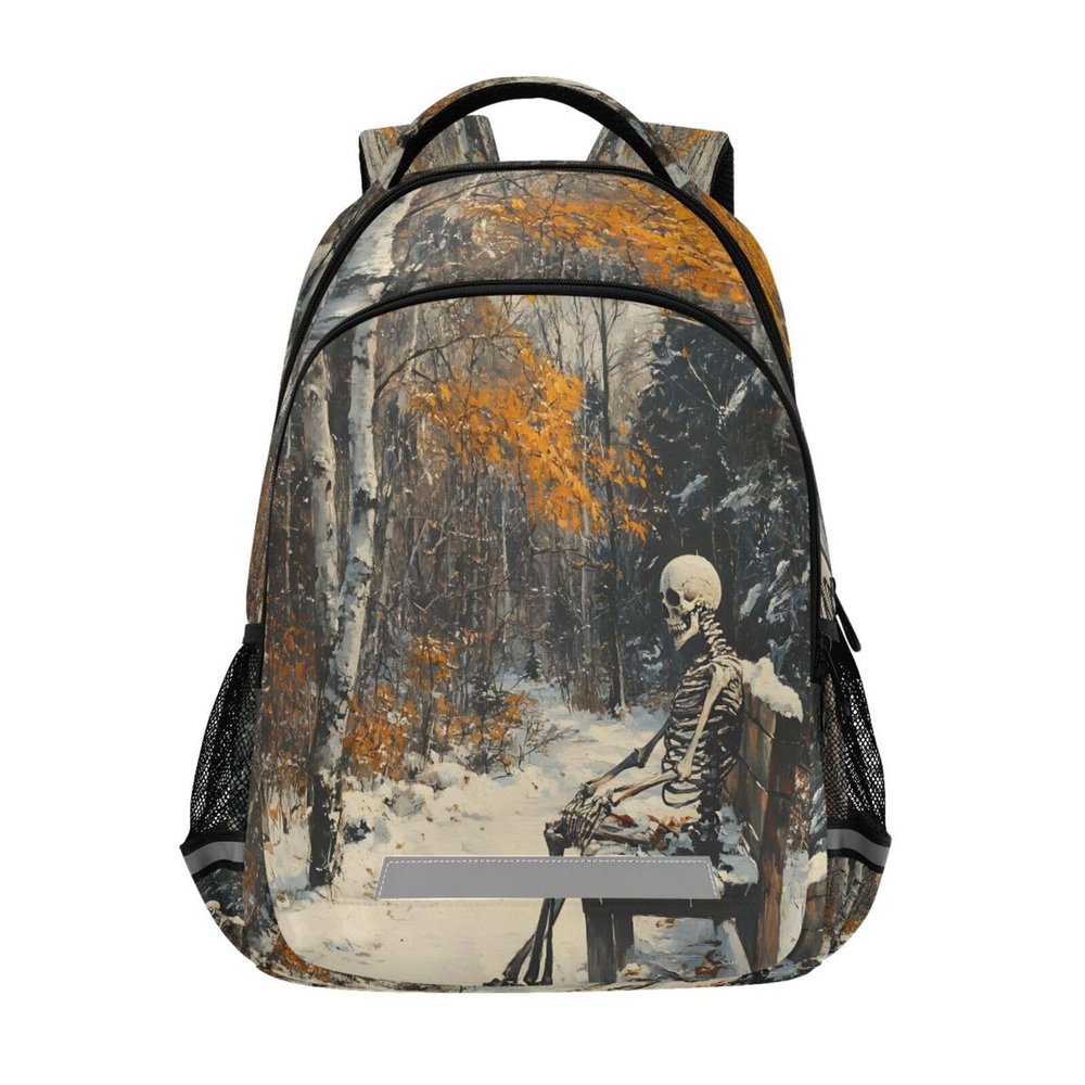 ALAZA Winter Skeleton Backpacks Travel Laptop Daypack School Book Bag for Men Women Teens Kids