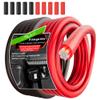 0 Gauge Wire (35FT Each, Red/Black), Copper Clad Aluminum, Primary Automotive Cable, 1/0 Car Amplifier Power & Ground Wire, Car Audio Speaker, Amp, Red Translucent, with 10 Heat Shrink Tubing view 1