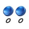 PATIKIL Camera Shutter Button, 2 Pack 12mm Concave Surface Shutter Release Buttons Pure Copper Camera Button for Nikon for Fujifilm for Leica DSLR/SLR, Blue view 1