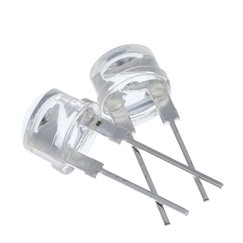 10PCS 8mm Straw Hat LED White 0.5W Ultra Bright F8 LED Diode - 6000-6500K Cool White, 20-22LM, 3.2-3.4V, 120 Wide Angle for DIY Circuits, Decorations (Green)