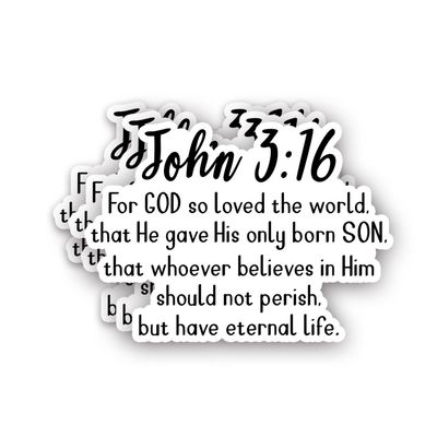 (3Pcs) Loved Christian Sticker Inspirational Quotes Bible Verse John 3:16 Jesus Vinyl Decals for Tumbler Kindles Laptop Water Bottles Books Phone - Size 3x2.2 Inch