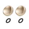 PATIKIL Camera Shutter Button, 2 Pack 12mm Concave Surface Shutter Release Buttons Pure Copper Camera Button for Nikon for Fujifilm for Leica DSLR/SLR, Matte Gold view 1