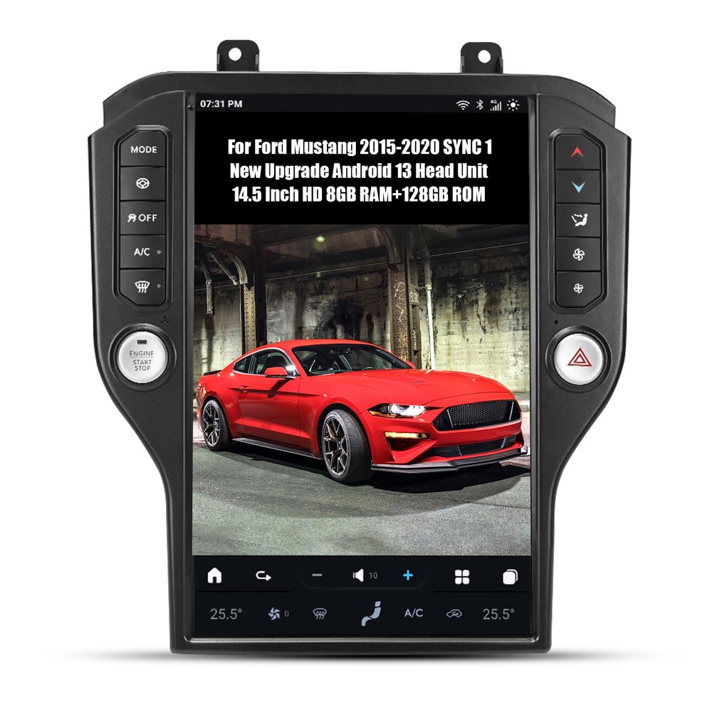 AUCARAUTO AuCar for Ford Mustang 2015-2020 (SYNC 1 System) 14.5 Inch Touch Screen Android 13 Car Radio Head Unit Car Multimedia Stereo Video Player GPS Navigation Wireless Carplay Android Auto 8+128GB