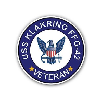 2 (Pieces) 3" and 5" USS Klakring FFG-42 Veteran Sticker, Waterproof Vinyl Decals for Many Purpose Like Cars, Trucks, Laptops, Phones, Windows and More