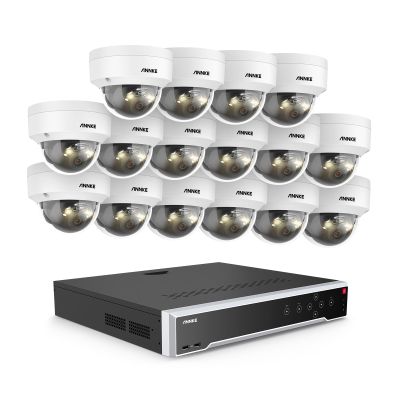 ANNKE 5MP Security Camera System, 16 Ports Expandable 32CH 12MP H.265+ NVR, 16x 3K PoE Wired IP Dome Cams with Mic, Spotlight Color Night Vision, IP67, AI Motion & 1CH Face Detection, NO Hard Drive