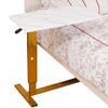 Adjustable Height Standing C Shape Desk, Sofa Side Table with Wooden Marble Texture Mesa and Steel Frame,Multi-Purpose Portable Rolling Laptop Desk (Gold 85cm) view 1