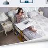 Adjustable Height Standing C Shape Desk, Sofa Side Table with Wooden Marble Texture Mesa and Steel Frame,Multi-Purpose Portable Rolling Laptop Desk (Gold 85cm) view 2