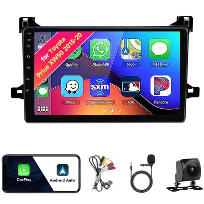 Car Radio Stereo for Toyota Prius XW50 2015-2020, Android 13, 9" IPS Touch Screen Upgrade Dash Kit with CarPlay & Android Auto, GPS Navigation DSP SWC 5G WiFi Camera 4CORE 2+64GB