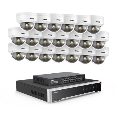 ANNKE 5MP Security Camera System, 16 Ports Expandable 32CH 12MP H.265+ NVR, 20x 3K PoE Wired IP Dome Cams with Mic, Spotlight Color Night Vision, IP67, AI Motion & 1CH Face Detection, NO Hard Drive