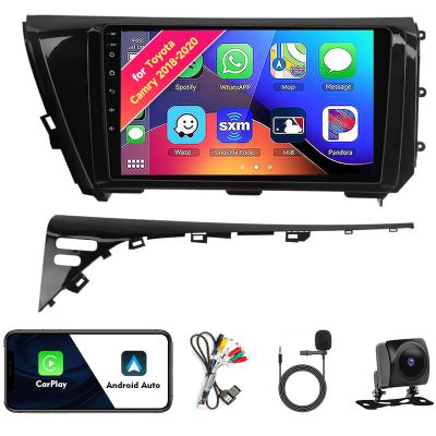 Car Radio Stereo for Toyota Camry 2018 2019 2020, Android 13, 10.1" IPS Touch Screen Upgrade Dash Kit with CarPlay & Android Auto, GPS Navigation DSP SWC 5G WiFi Camera 4CORE 1+32GB