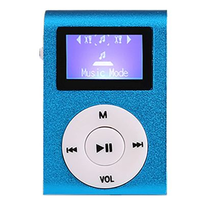 MP3 Music Player, 128M Song Card Portable Mini Music Player with Metal Shell for Students Sports Running Blue