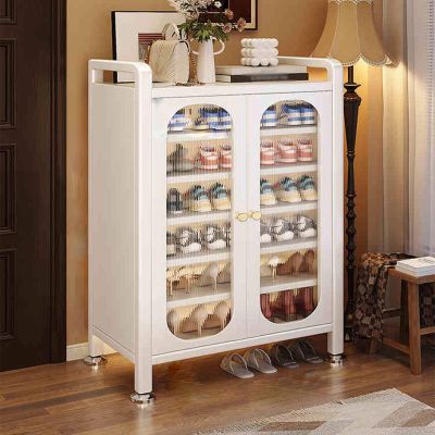 JHDXL Steel Shoe Cabinet Shoe Organizer Multifunctional Shoe Cabinet, Metal Shoe Cabinet, Adjustable Height Freely Assembled, Square Shoe Cabinet Storage(60cm/23.6in)