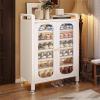 JHDXL Steel Shoe Cabinet Shoe Organizer Multifunctional Shoe Cabinet, Metal Shoe Cabinet, Adjustable Height Freely Assembled, Square Shoe Cabinet Storage(60cm/23.6in) view 1