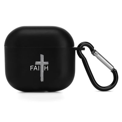 Jesus Christian Faith Cross (5) Headphone Cases Cover for Compatible with Airpod 4 Case with Hanging Buckle Black