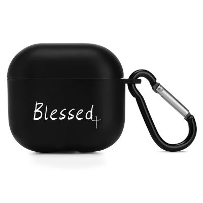 Jesus Blessed Nail Cross Headphone Cases Cover for Compatible with Airpod 4 Case with Hanging Buckle Black
