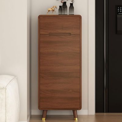 JHDXL Shoe Storage Rack Narrow Shoe Rack, Portable Shoe Cabinet with Doors, Wood Shoe Storage, Shoe Organizer, Ideal for Bedroom, Living Room, Entryway(Brown,50cm/19.7in)