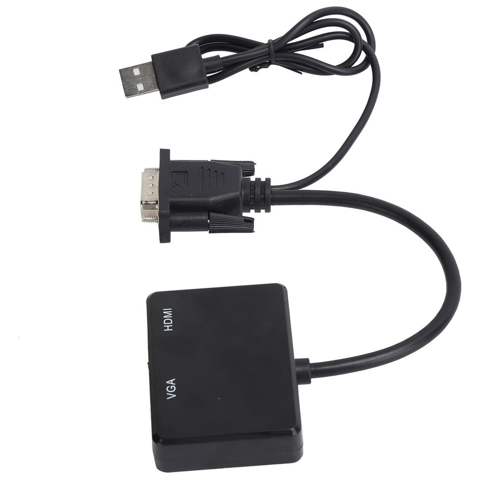 Akozon VGA to VGA High Definition Multimedia Interface Splitter, Display Adapter for Computer Accessories, Support, XGA, SVGA, SXGA, UGA, Audio Output, Powered by USB (Black)