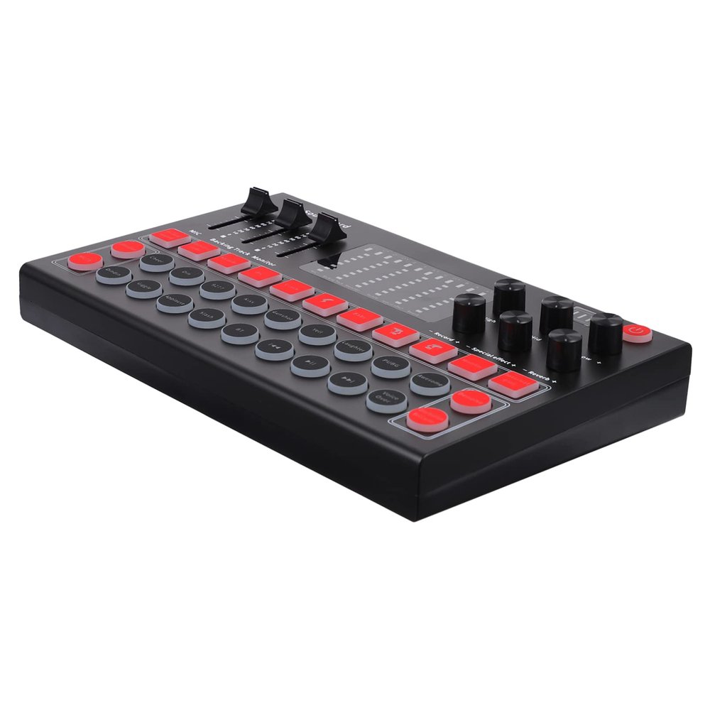 Angoily M9 Multi-Functional Live Sound Card for Streaming Compatible Multiple Platforms Adjustable RGB Lighting for Gamers and Content Creators