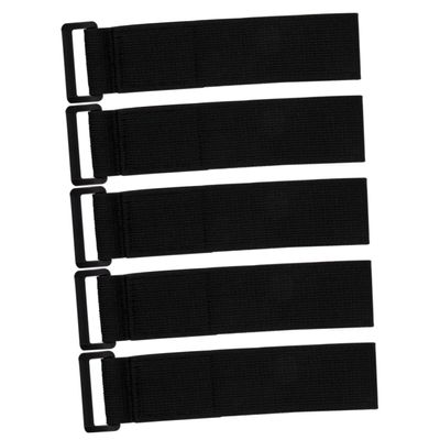 DOITOOL 5pcs Elastic Nylon Fastening Strap Buckle for Cord Organization Hook and Tie Down Straps for Cables Hose and More Black