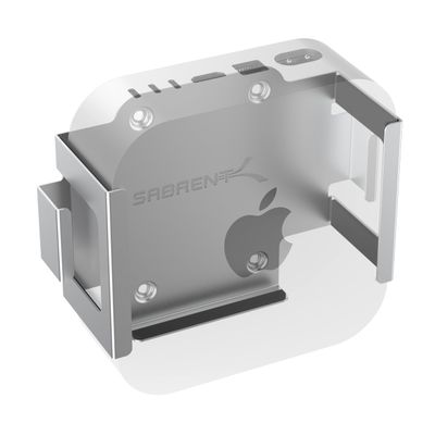 SABRENT Desk/Wall Flex-Mount for Mac mini (2024+) Aluminum Scratch-Resistant Mount for Wall, Desk, or Surface Enhanced Cable Management & Airflow Mac mini Mounting Accessory (BK-MAC2)