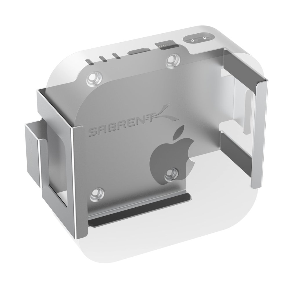 SABRENT Desk/Wall Flex-Mount for Mac mini (2024+) Aluminum Scratch-Resistant Mount for Wall, Desk, or Surface Enhanced Cable Management & Airflow Mac mini Mounting Accessory (BK-MAC2)