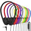 Maeline Bulk Headphones with Microphone, 10 Pack Multicolor Wired On-Ear Headsets  3.5mm Jack, Leatherette Cushions, Adjustable Headband  for Classrooms, Libraries, Remote Learning, Office view 1