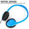 Maeline Bulk Headphones with Microphone, 10 Pack Multicolor Wired On-Ear Headsets  3.5mm Jack, Leatherette Cushions, Adjustable Headband  for Classrooms, Libraries, Remote Learning, Office view 3