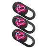 ARTIBETTER 3Pcs Heart Printed Webcam Cover Slide Blocker for Laptop and Tablet Cute Cartoon Design Privacy Protection view 1