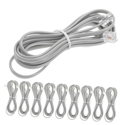 Gadpiparty 10pcs Pc Wire Telephone Line Extension Cord for Office Hotel Use Easy to Install Phone Cord Connector Connection for Fax Machines and Landlines