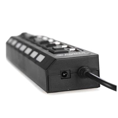 DIYEAH Port USB Hub with Off for Laptop Pc High-Speed Data Transfer Ergonomic Design Black USB Hub for Multiple Devices Safe and Convenient Use