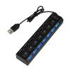 DIYEAH Port USB Hub with Off for Laptop Pc High-Speed Data Transfer Ergonomic Design Black USB Hub for Multiple Devices Safe and Convenient Use view 2