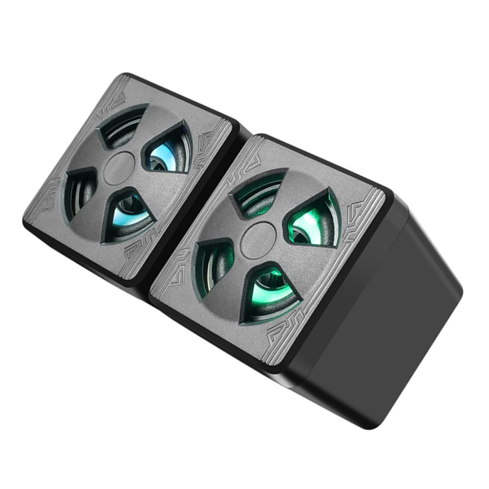 Angoily 2pcs Subwoofer for Desktop Wired Computer Speaker Stereo Sound RGB Lighting