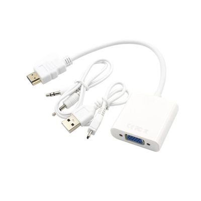 DIYEAH to Vga Adapter Full Video Audio Converter USB Charging Compatible Computer Laptop Tablet Easy to Use