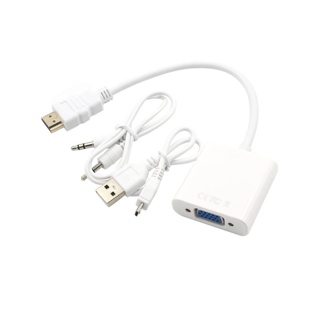DIYEAH to Vga Adapter Full Video Audio Converter USB Charging Compatible Computer Laptop Tablet Easy to Use