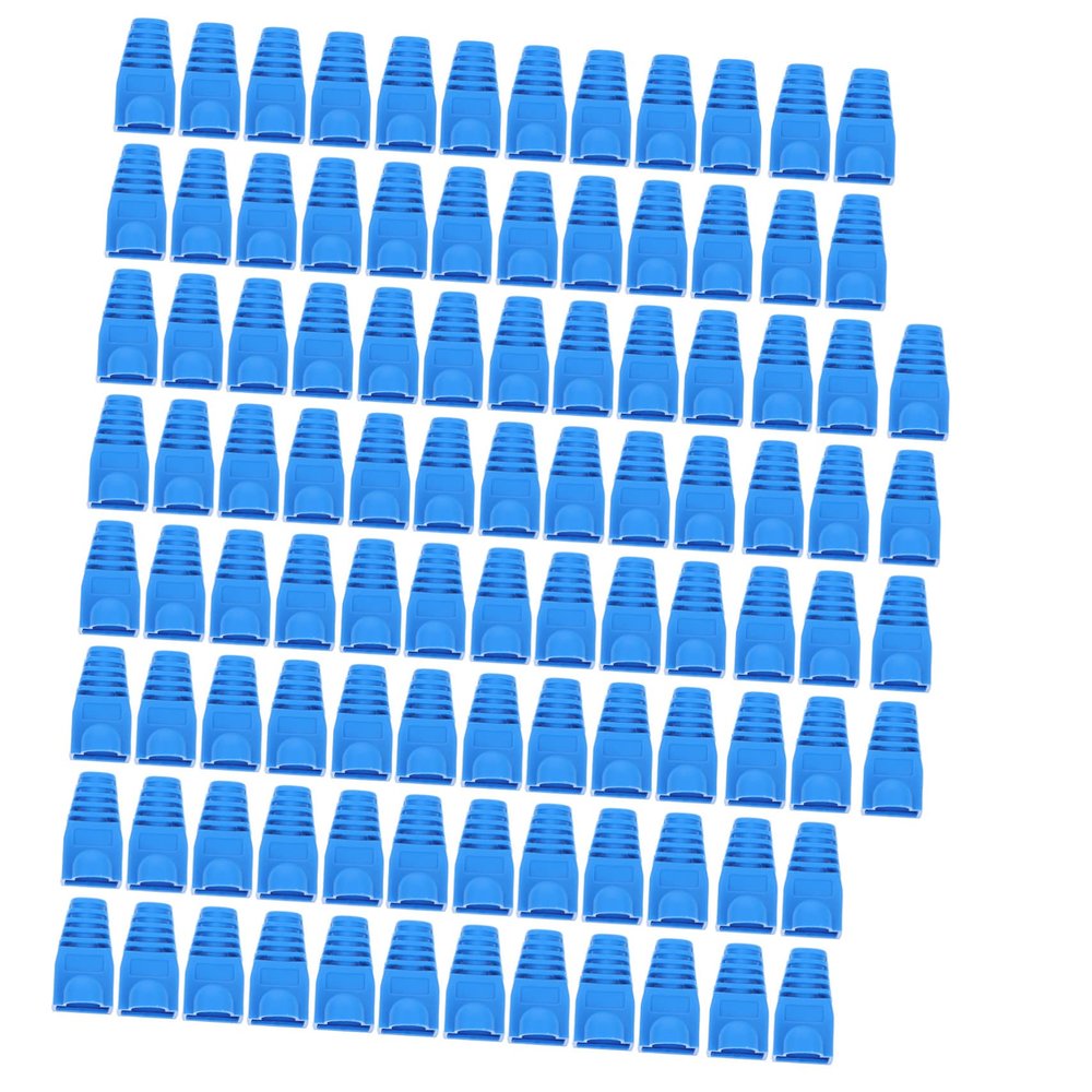 POPETPOP 100pcs Ethernet Connector Boot Covers Plastic Network Cable Caps for Dust Resistance and Extended Service Life