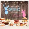 10X10ft Buck or Doe Gender Reveal Photo Backdrop Photography Background, Baby Shower Rustic Wood Boy or Girl Deer Backdrops Photo Booth Prop Decorations Balloon Banner Wall Decor Tablecloth view 3