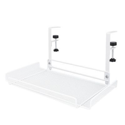 Lybunair Under Desk Clamp On Storage Shelf Basket, Multipurpose Cable Management Tray Holder for Wire Router, Power Strip, Home, Office