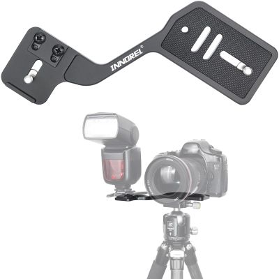 INNOREL Camera Flashlight Tripod Bracket Professional Multi-Functional Portable Universal Aluminum Bracket with Dual 1/4" Screw Mount Holder for DSLR Camera Stand Shooting LED Light Stand Microphone