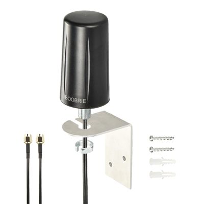 Boobrie 2x2 MIMO Omnidirectional Antenna 5G/4G LTE 700-3800MHz & 2.4Ghz WiFi Antenna High Gain Waterproof Outdoor WiFi Antennas with 2x6.56ft SMA Cables for IoT/Router/Networking/Tracking Equipment