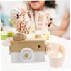Toddmomy 2Pcs Beech Wooden Camera for Adorable Camera Model Ornament for Boys and Desktop Decor and Plaything for Imaginative Pretend Play view 3