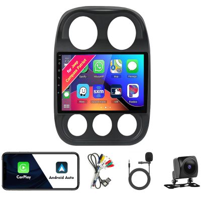 Car Radio Stereo for Jeep Compass Patriot 2010-2016, Android 13, 10.1" IPS Touch Screen Upgrade Dash Kit with CarPlay & Android Auto, GPS Navigation DSP SWC 5G WiFi Camera 8CORE 8+256GB